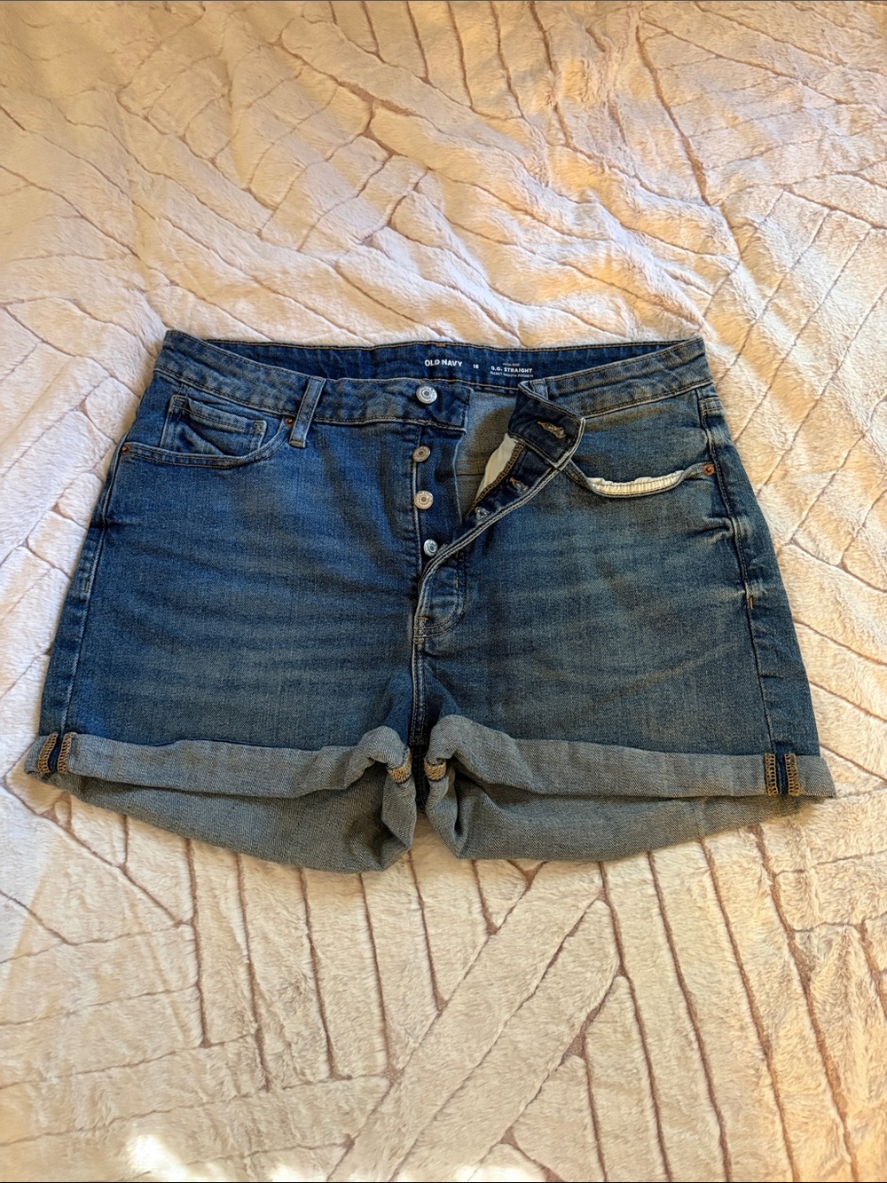 Old Navy Blue Denim Rolled Cuff Jean Shorts